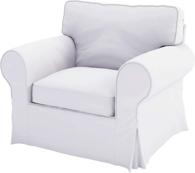 Custom Slipcover Replacement The Dense Cotton Ektorp Chair Cover Replacement is Custom Made Compatible for IKEA Ektorp Armchair Cover,One Seat Sofa Slipcover Replacement (White) - Image 1